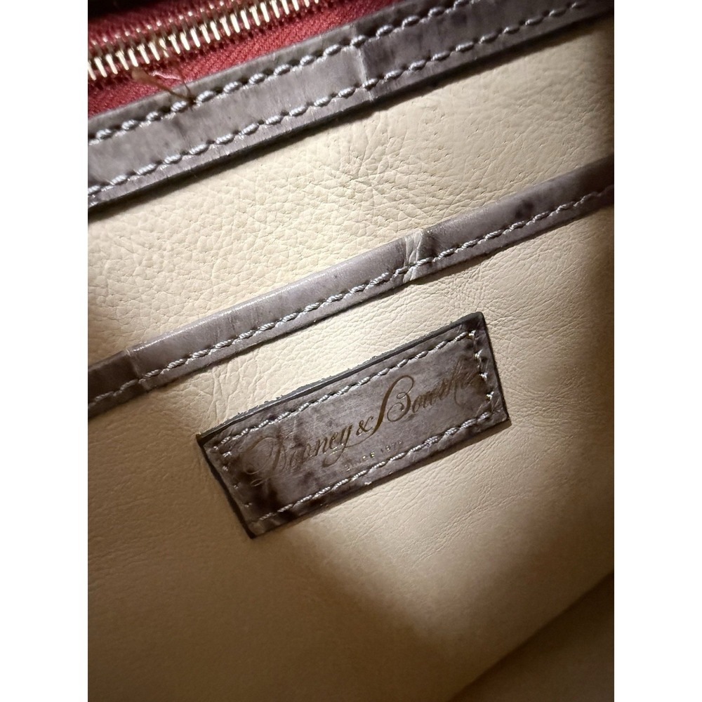 Dooney & Bourke Croc Embossed Leather Hobo Gray Luxe Chic Handbag - Picture 15 of 16